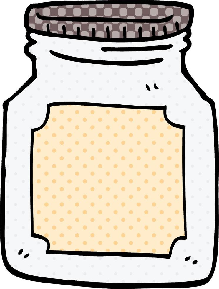 cartoon doodle storage jar vector
