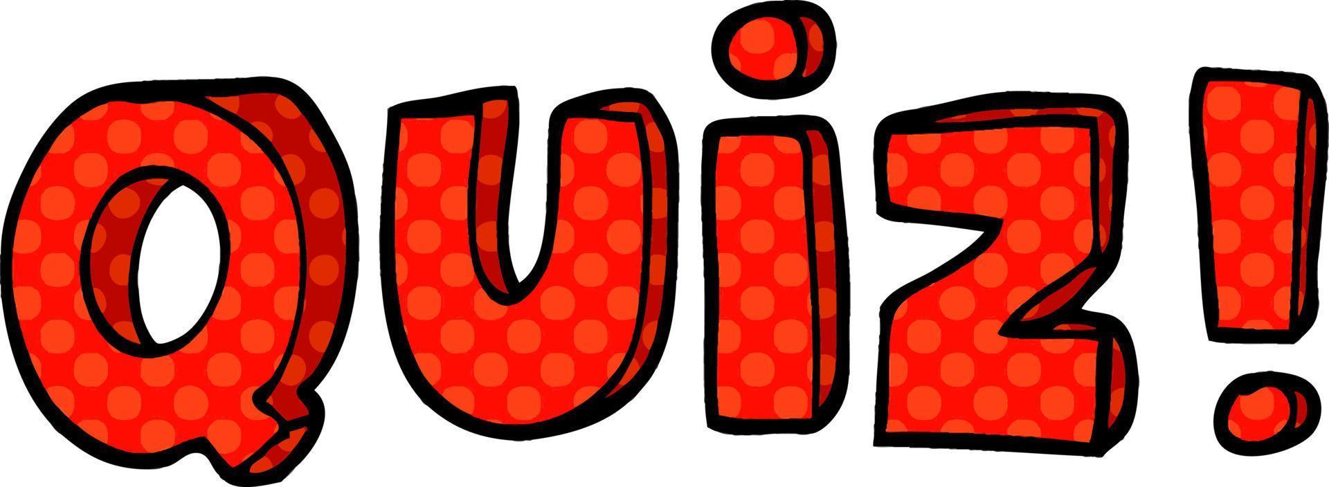cartoon doodle quiz font vector