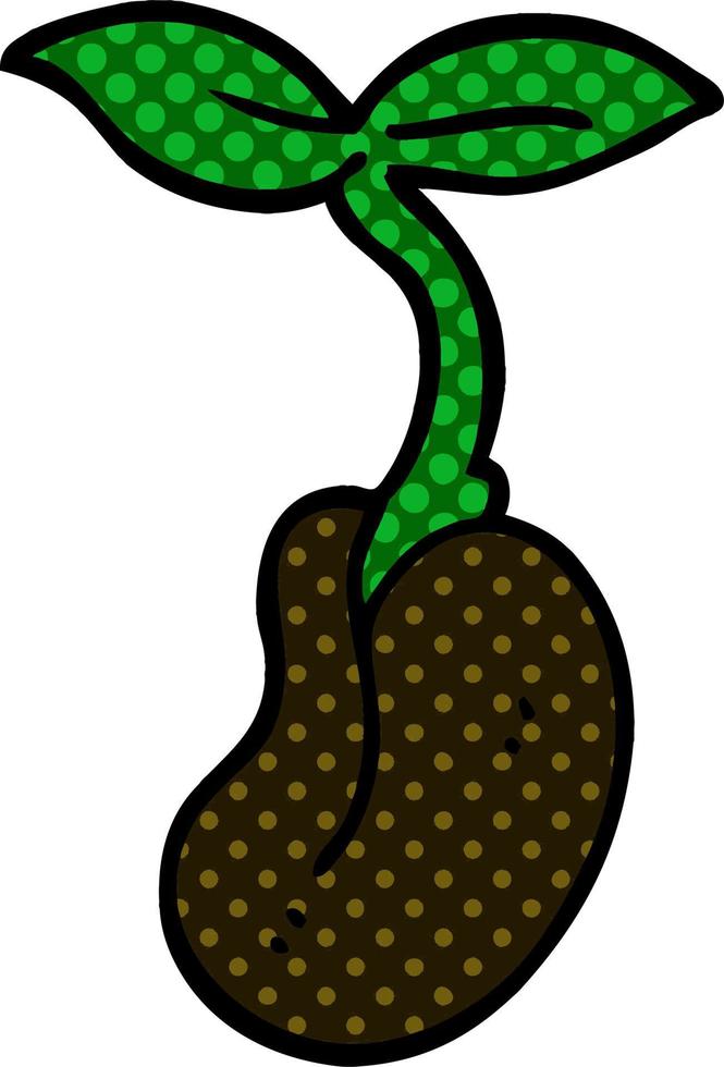 cartoon doodle of a seedling vector