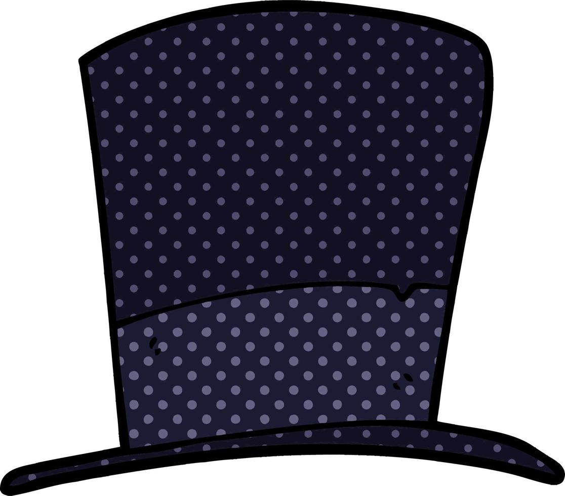 cartoon doodle top hat vector