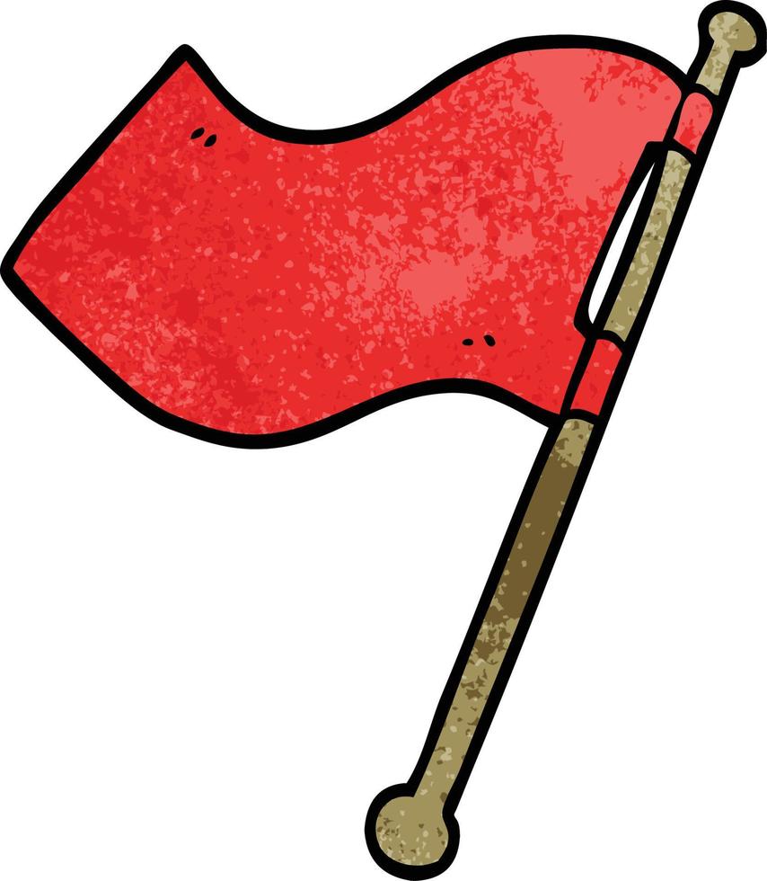 cartoon doodle red flag vector