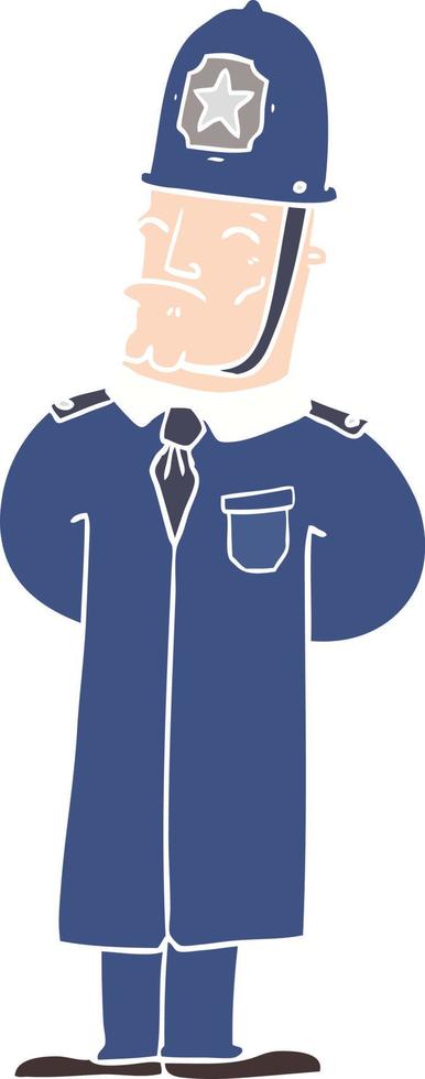 flat color style cartoon policeman vector