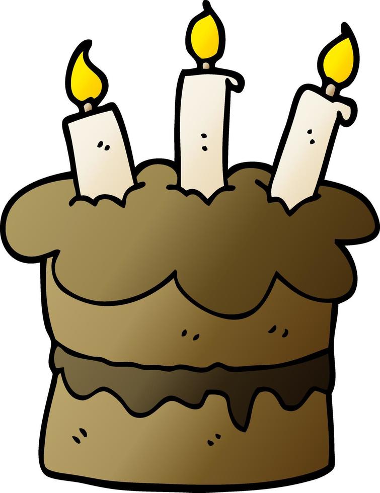 cartoon doodle chocolate cake vector