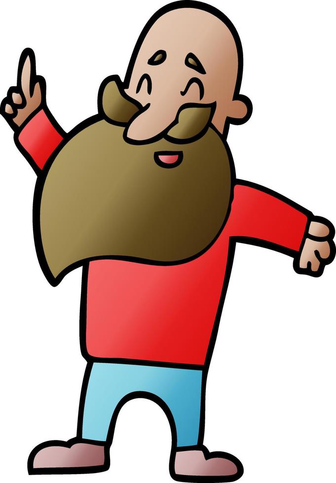 cartoon doodle man with beard vector