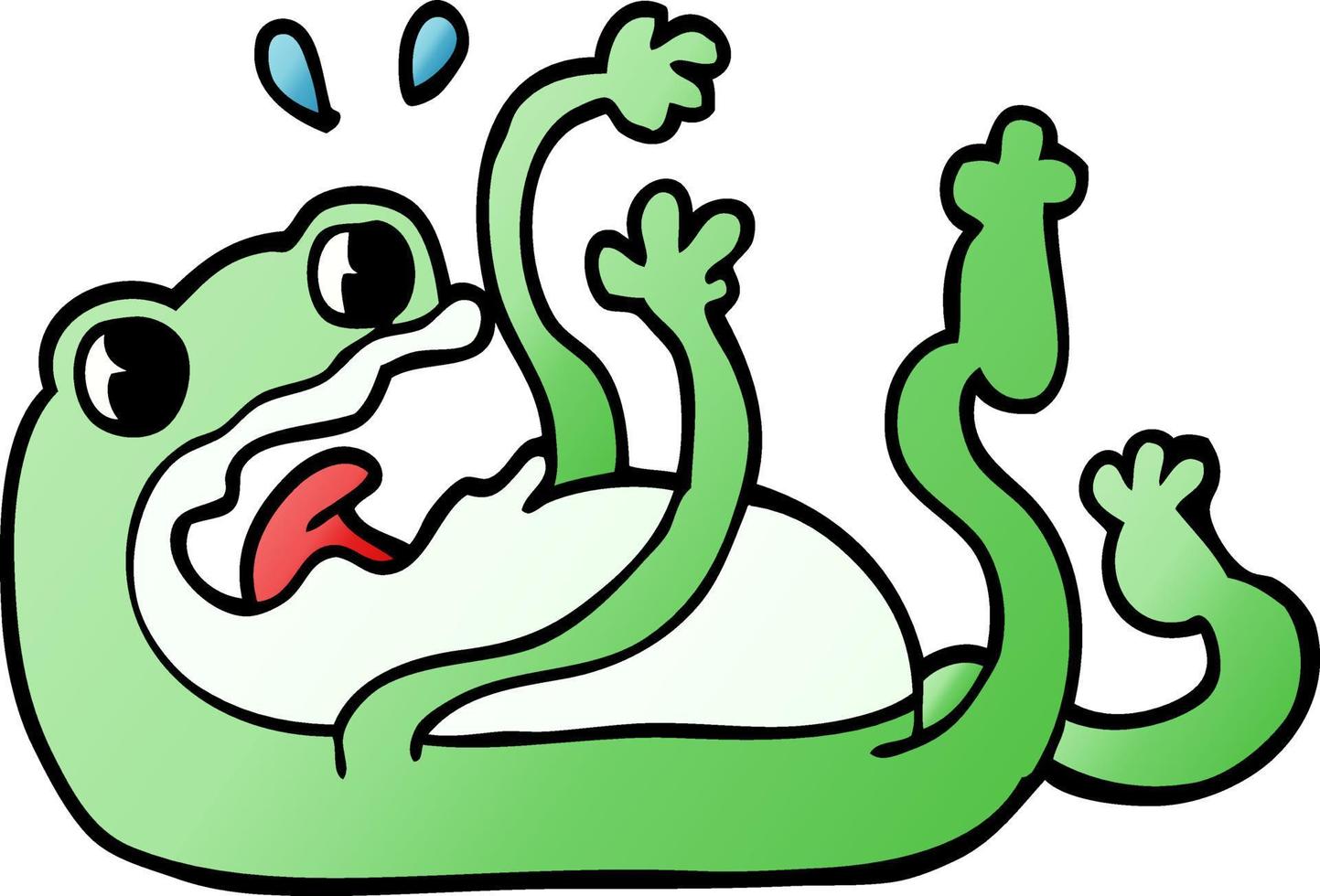 cartoon doodle frog vector