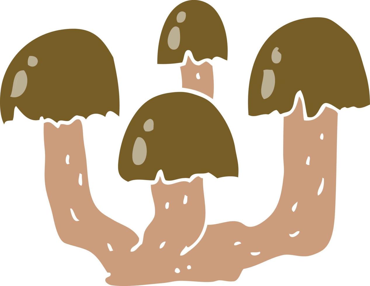 flat color style cartoon mushrooms vector