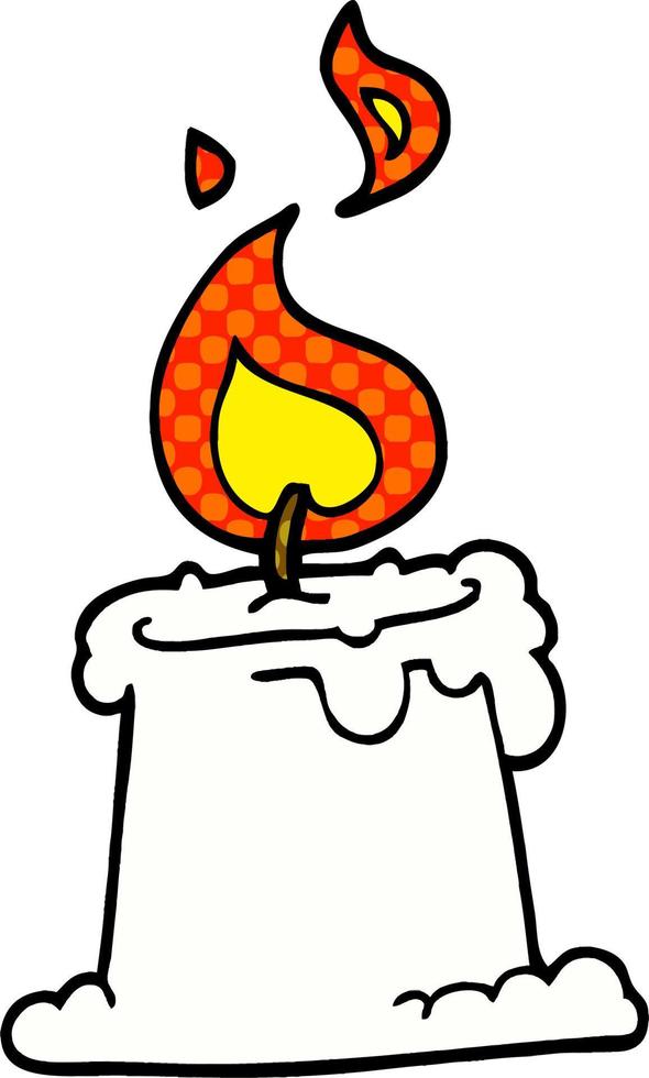 cartoon doodle candle burning vector