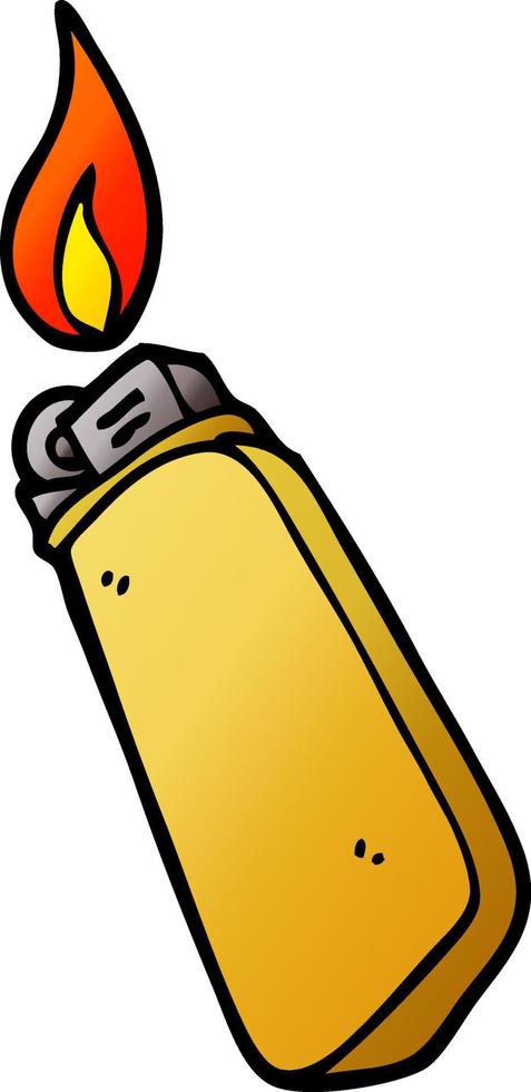 cartoon doodle disposable lighter vector