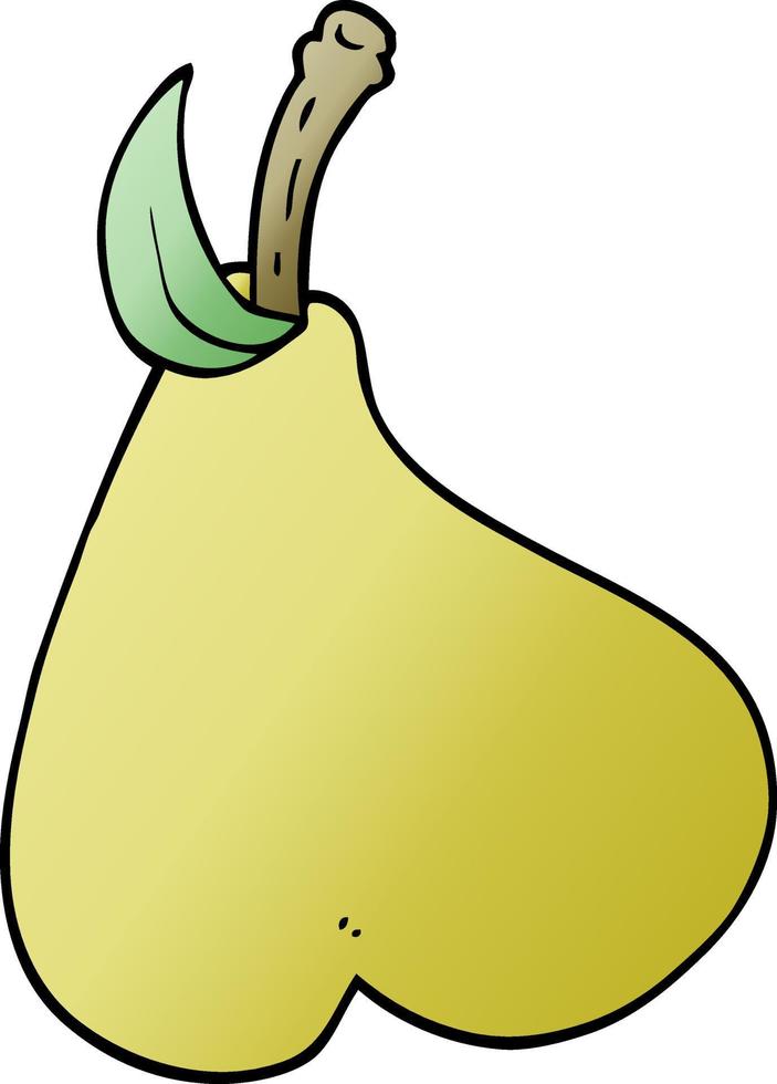 cartoon doodle of a pear vector