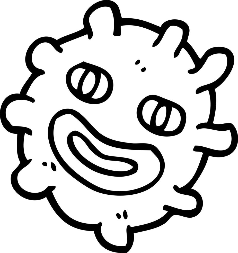 line drawing cartoon funny germ vector