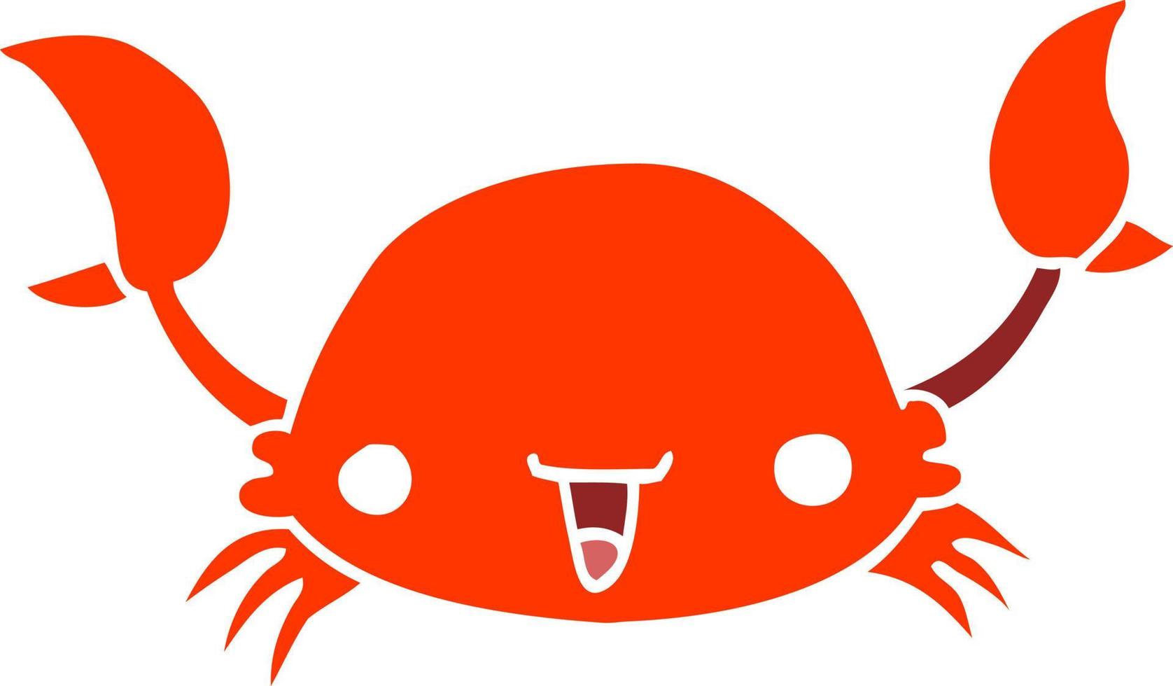 flat color style cartoon crab vector