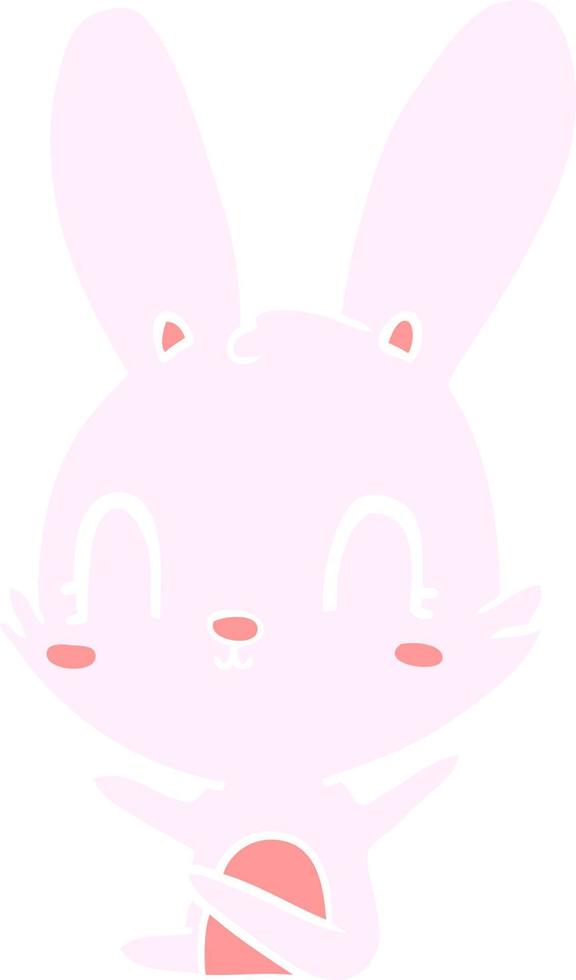 cute flat color style cartoon rabbit vector