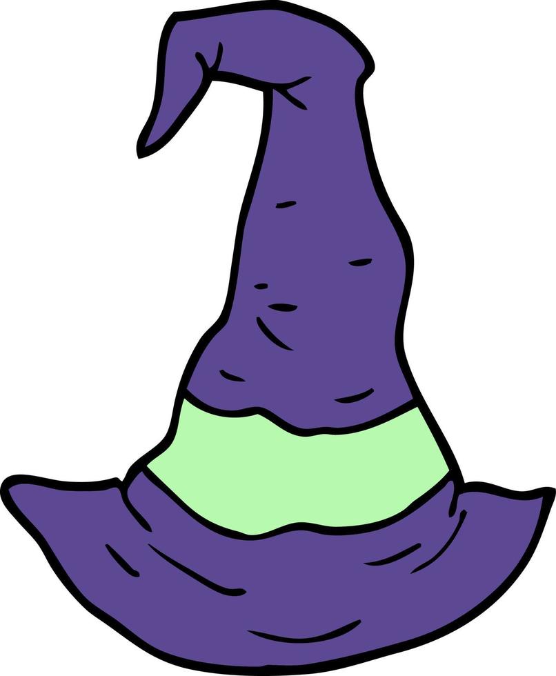 cartoon doodle witch hat vector