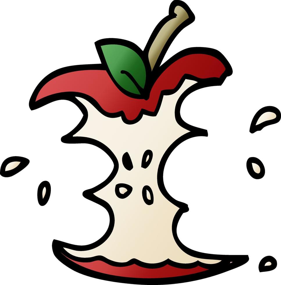 cartoon doodle juicy bitten apple vector