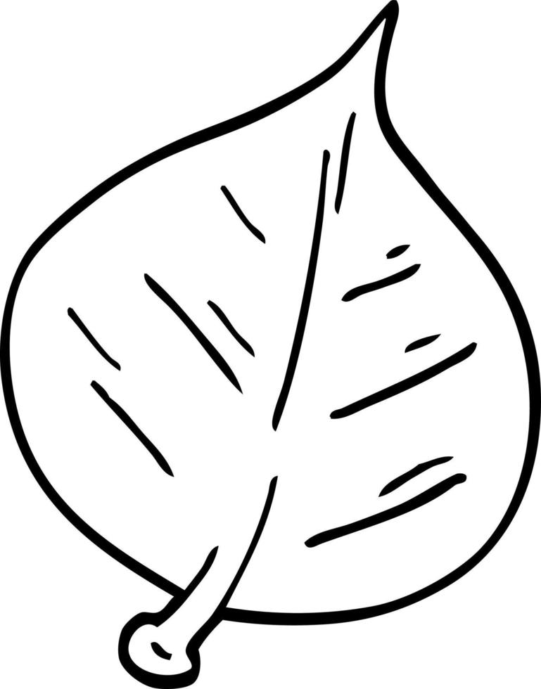 line drawing cartoon leaf vector