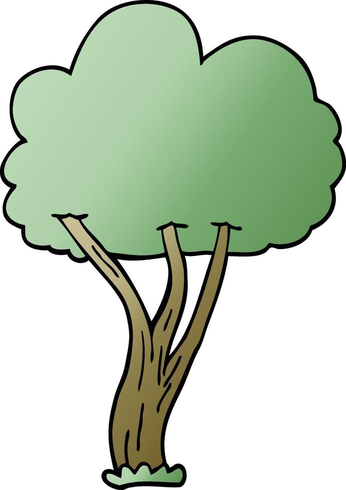 caricatura, garabato, árbol floreciente vector