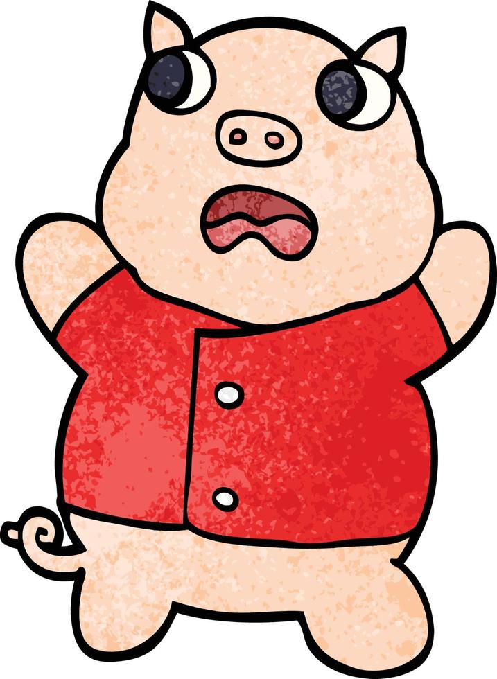 cartoon doodle funny pig vector