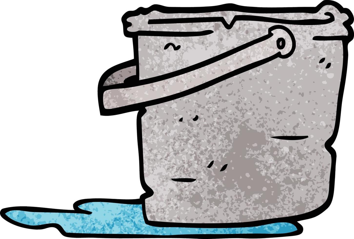 cartoon doodle bucket vector
