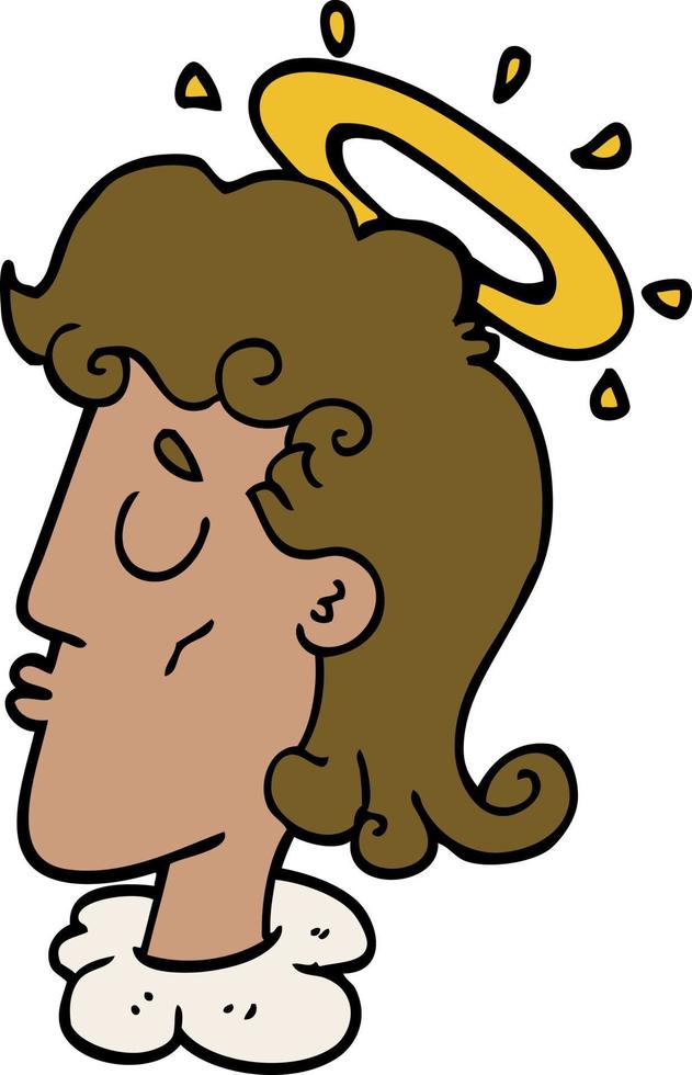 cartoon doodle angel face vector