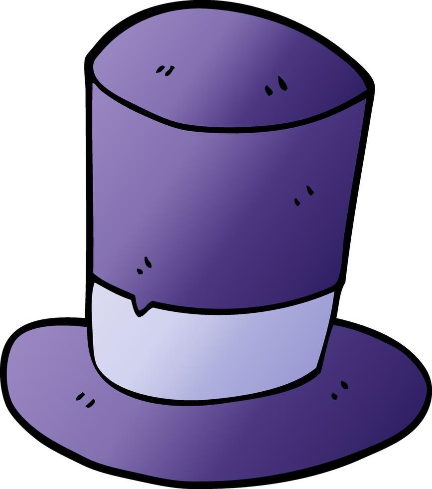 sombrero de copa de garabato de dibujos animados vector