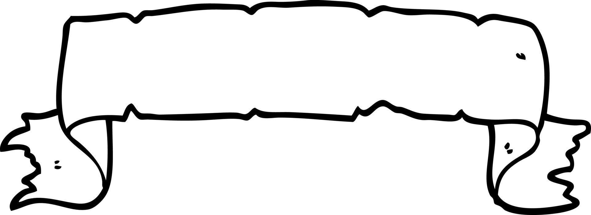 line drawing cartoon scroll banner vector