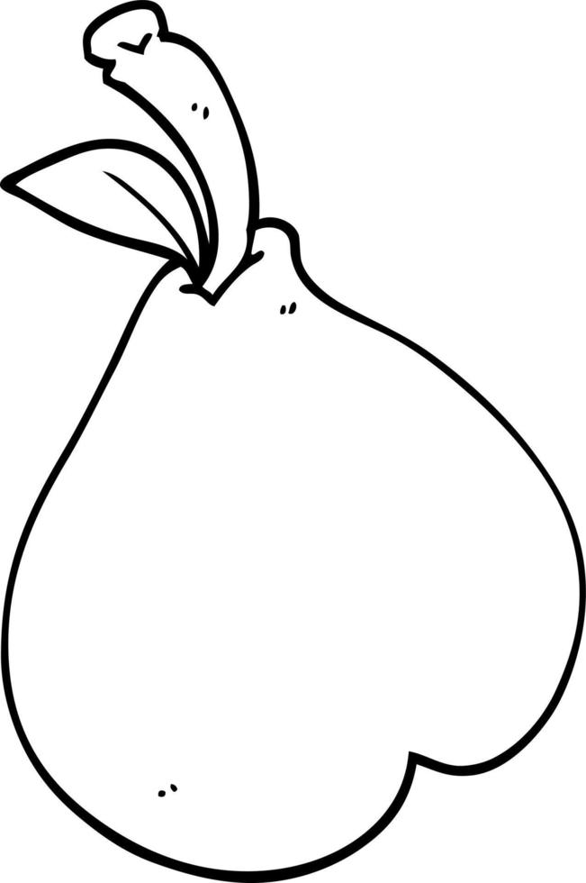 line drawing cartoon healthy pear vector