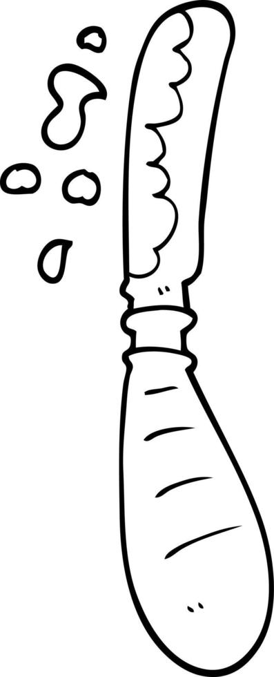 line drawing cartoon butter knife vector