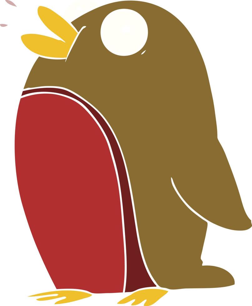 flat color style cartoon Robin vector