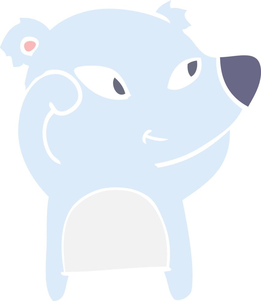 cute flat color style cartoon bear vector