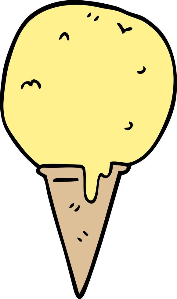 cartoon doodle ice cream cone vector