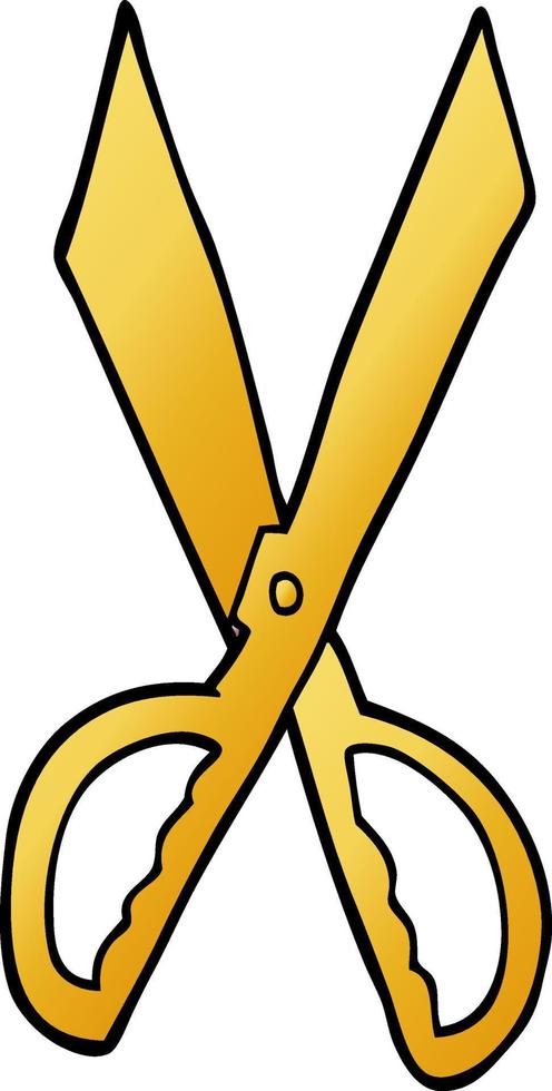 cartoon doodle sewing scissors vector