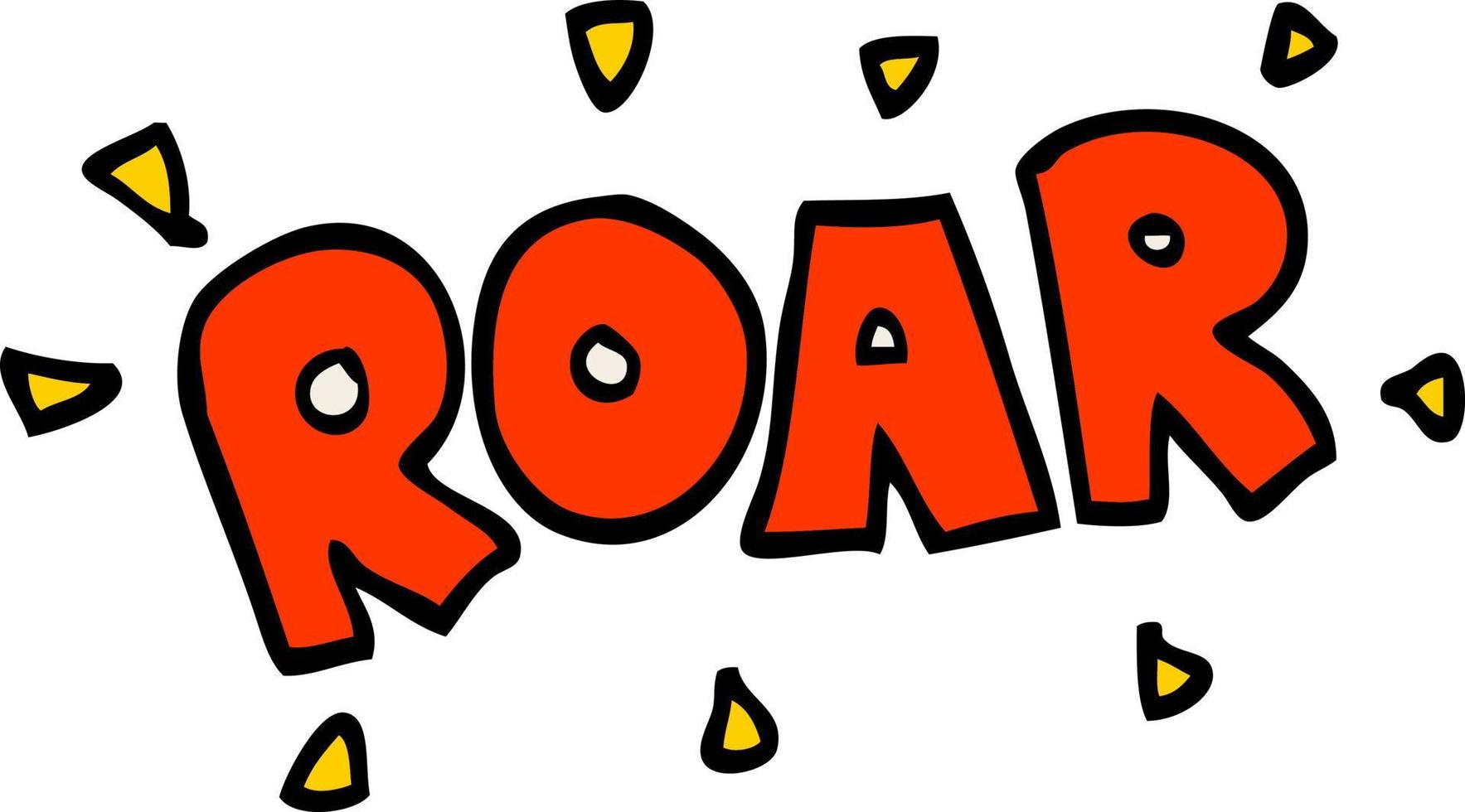 cartoon doodle roar sign vector