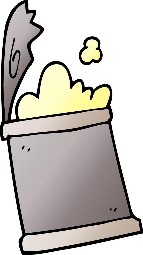 cartoon doodle open can of food vector