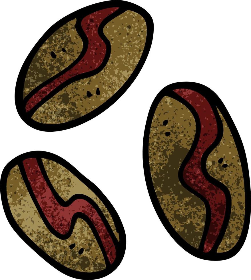 cartoon doodle of coffee beans vector