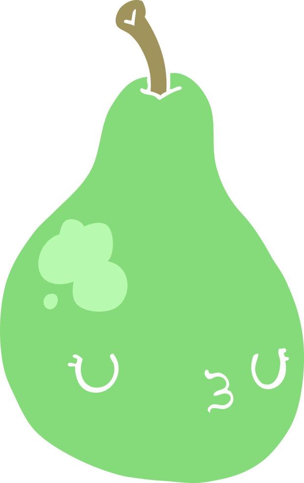 flat color style cartoon pear vector