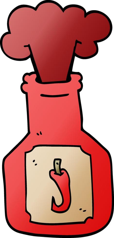 cartoon doodle hot chlli sauce vector