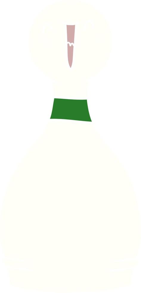 flat color style cartoon happy bowling pin vector