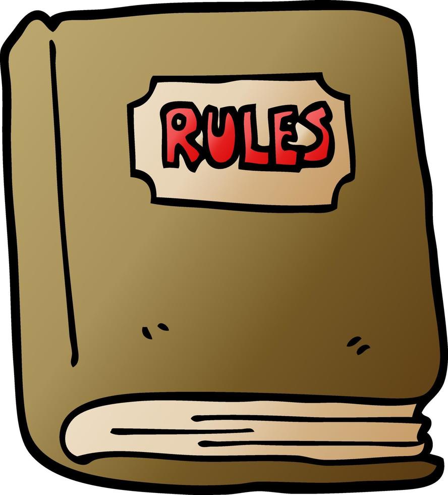 cartoon doodle rule book vector