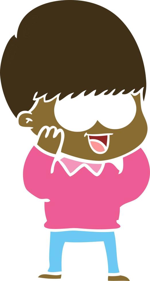 niño feliz de dibujos animados de estilo de color plano vector