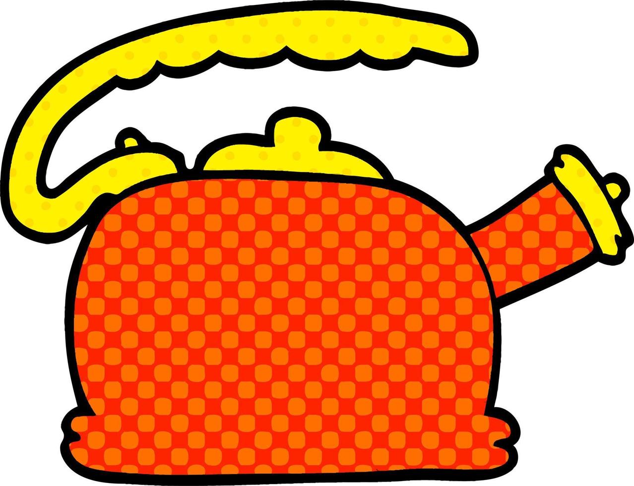 cartoon doodle whistling kettle vector