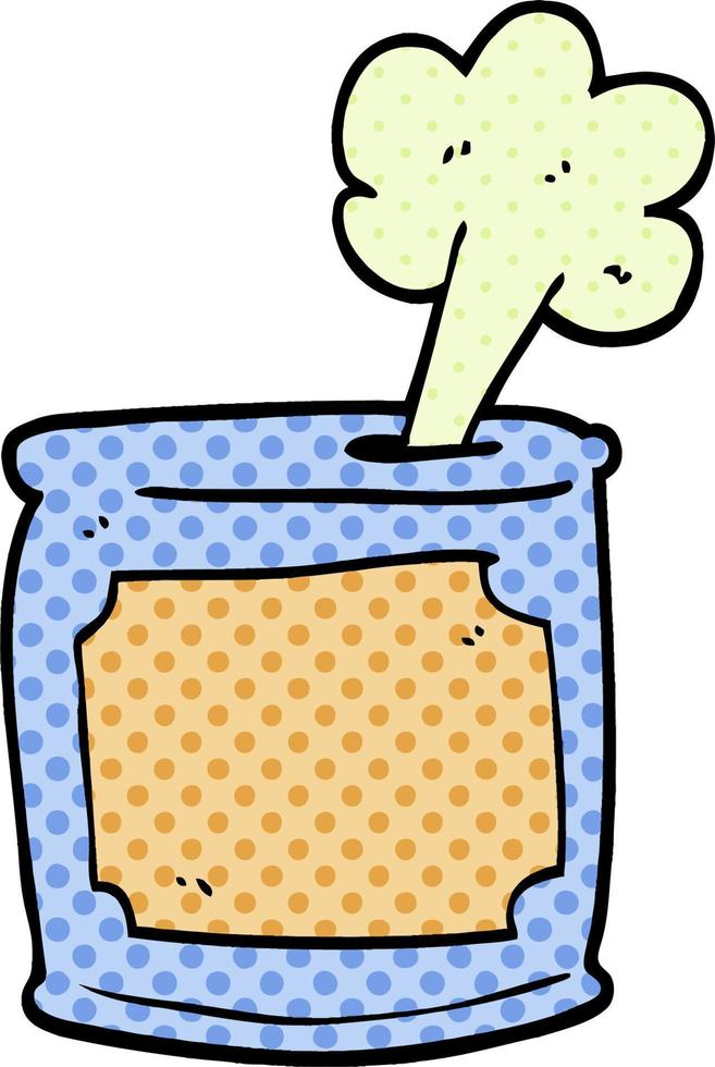 cartoon doodle can of food being opened vector