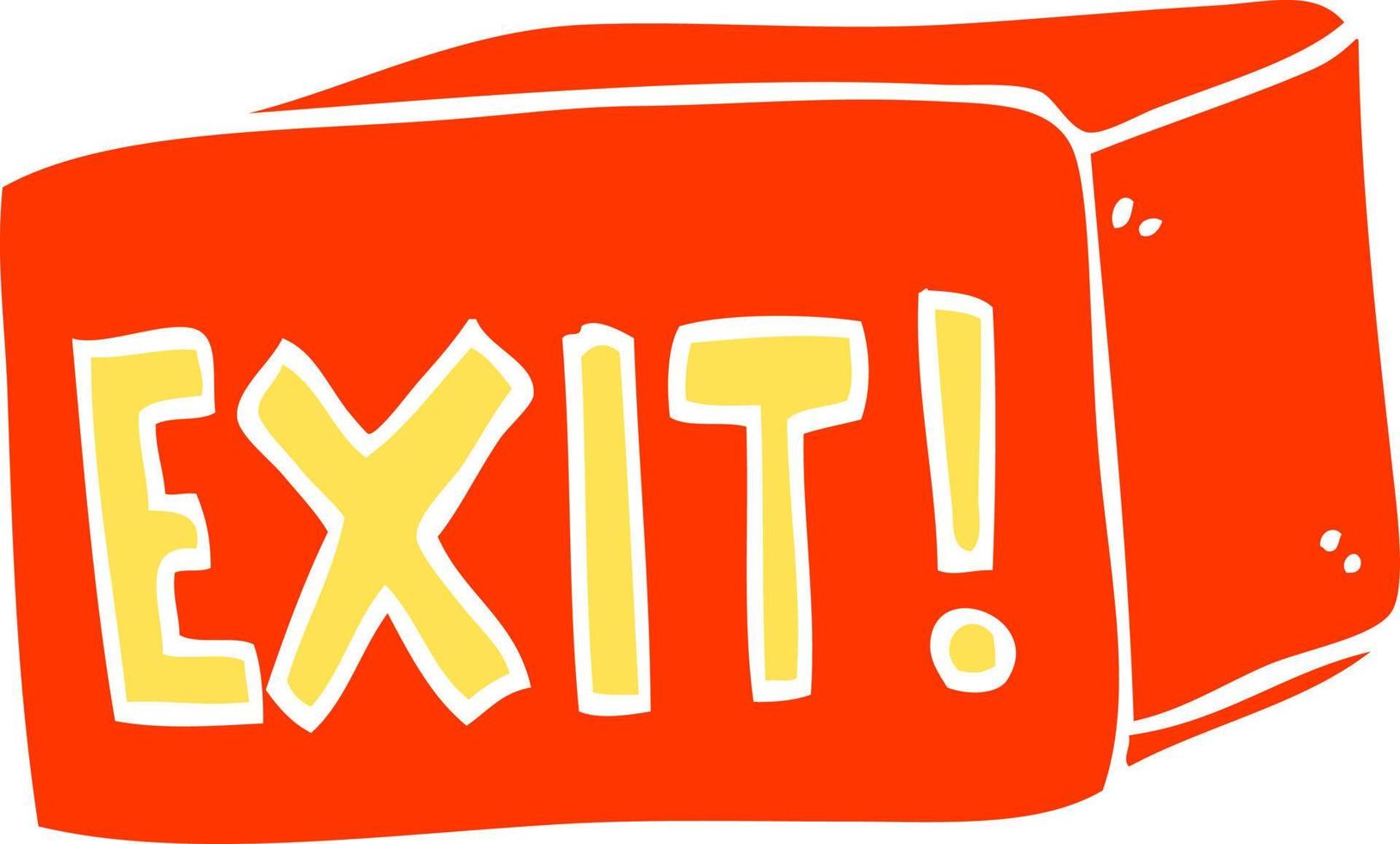 cartoon doodle exit sign vector