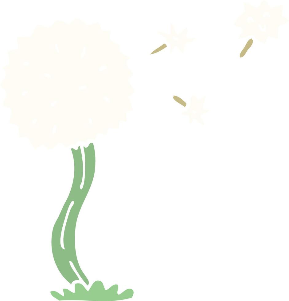 cartoon doodle blowing dandelion vector