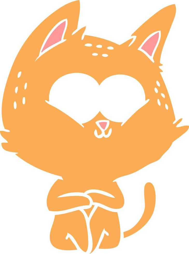 gato de dibujos animados de estilo de color plano vector