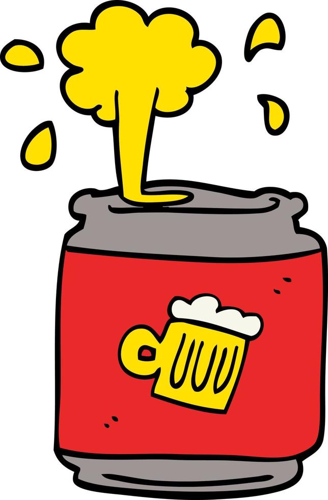 cartoon doodle of a can of beer vector