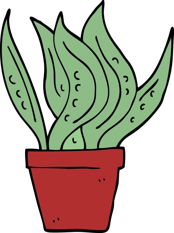 cartoon doodle house plant vector