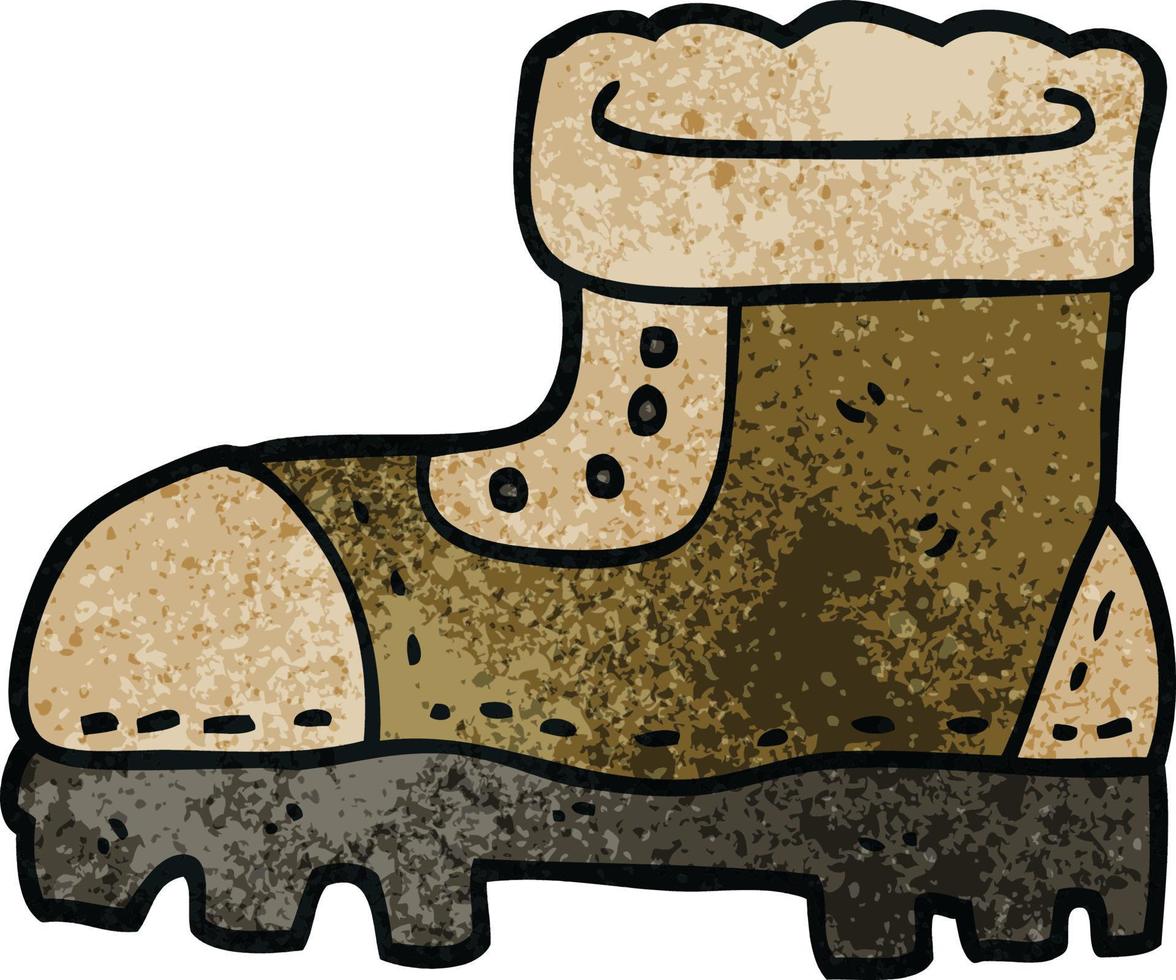 cartoon doodle work boot vector