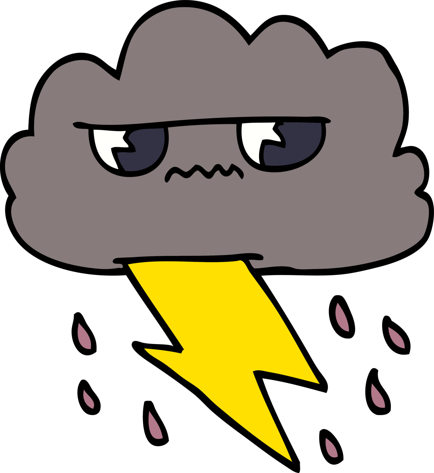 cartoon doodle angry storm cloud 12129875 Vector Art at Vecteezy