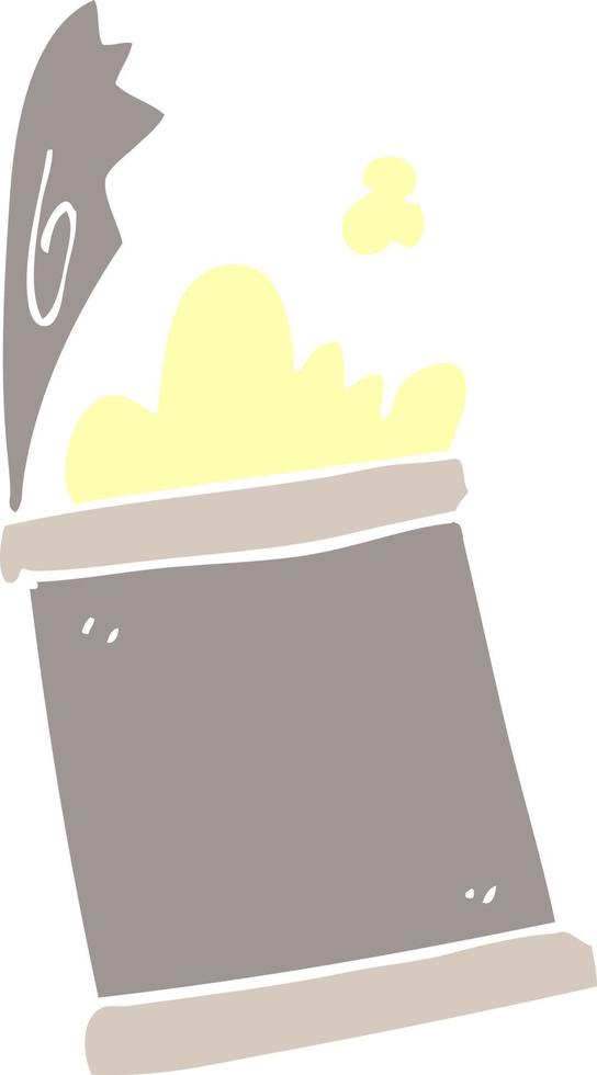 cartoon doodle open can of food vector
