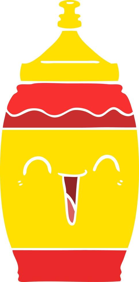 flat color style cartoon happy sports drink vector